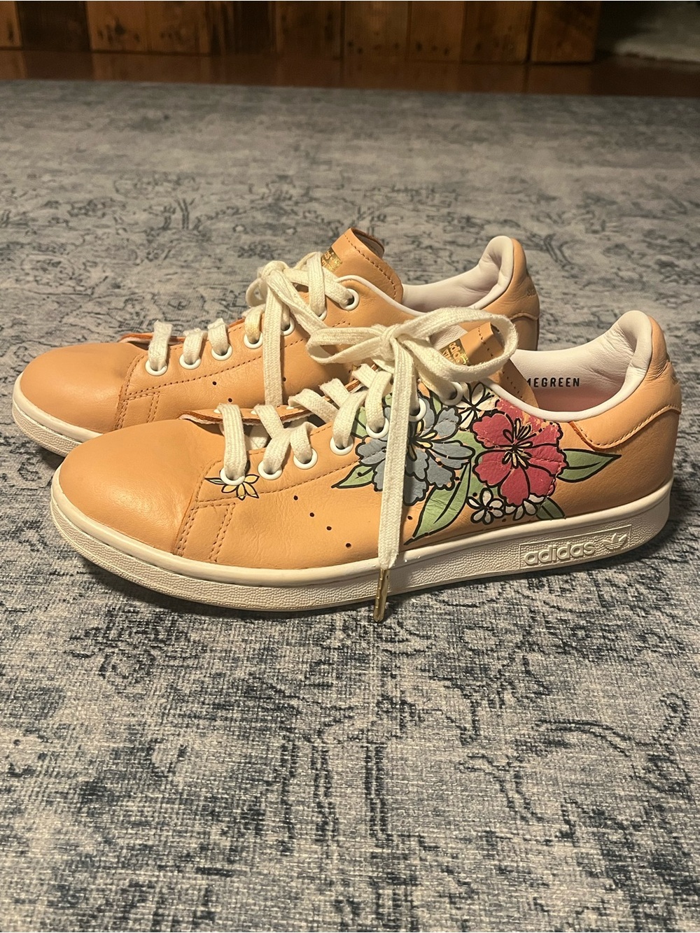 Adidas Stan Smith 'Ambient Blush Floral' Peach/White Sneakers